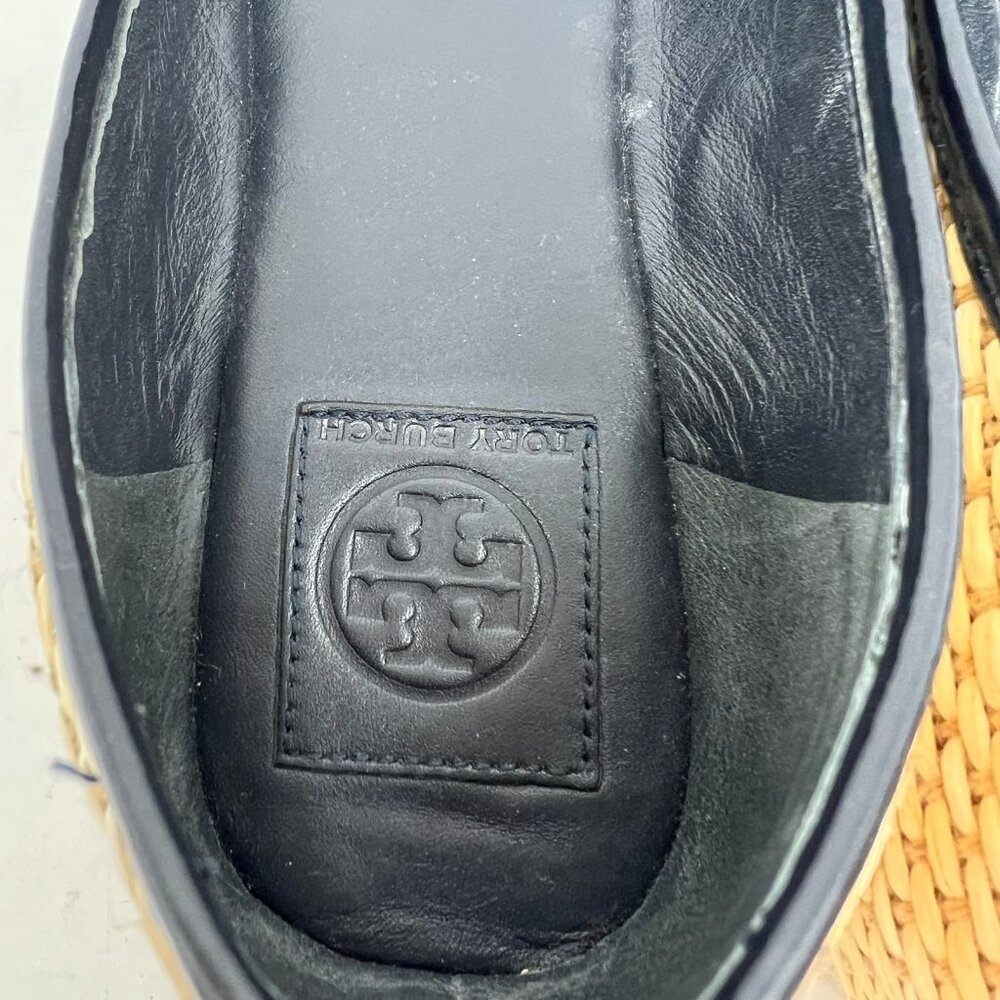 Tory Burch Tan Black Wicker Cap Toe Flats | Size 9 - Picture 5 of 7